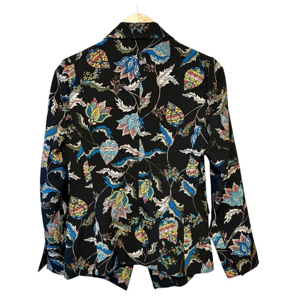7th Avenue Women's Blackwith Bright Floral Tailored Open Jacket, size XS - Picture 10 of 10